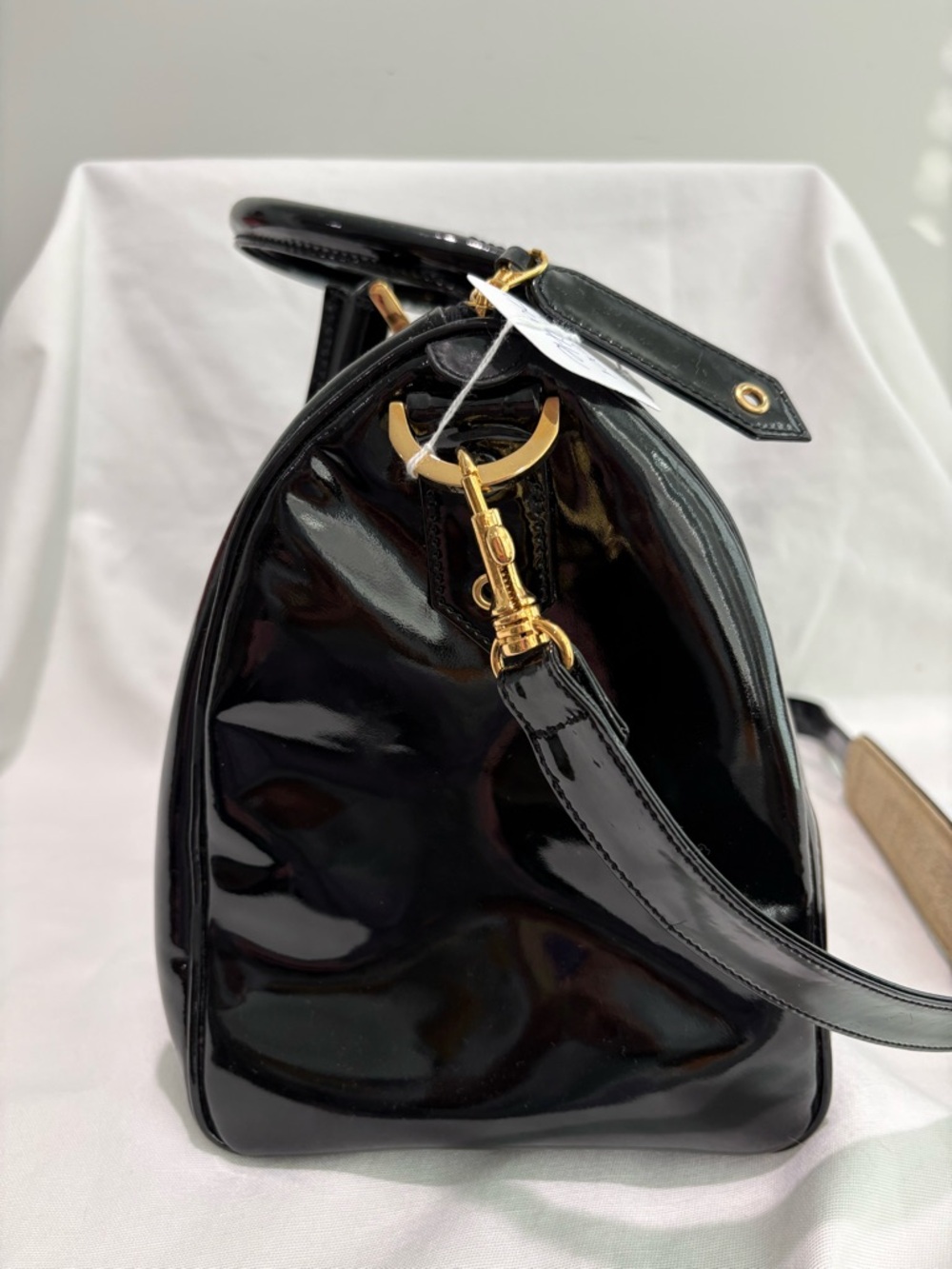 Authentic Chanel Patent Leather Bowler travel  Bag with certificate black Boston - Picture 3 of 16
